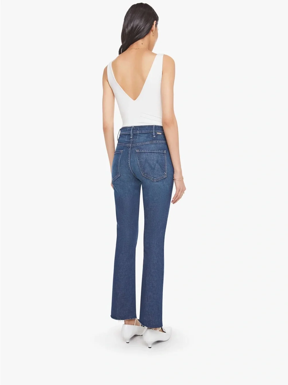 MOTHER Dark Indigo Straight-Leg High-Rise Jeans - Picture 2 of 10